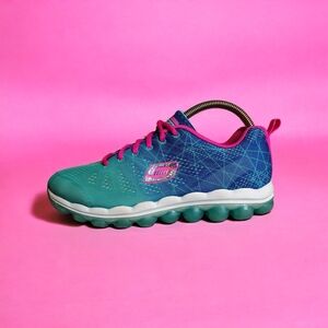 Teal and Pink Athletic Sneakers
